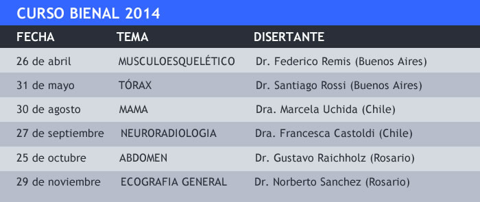 Curso Bienal - Calendario 2014